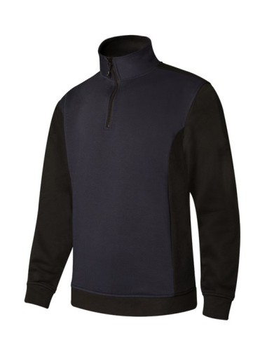 Sudadera Bicolor con Media Cremallera - Cuello Alto y Tratamiento Antipilling