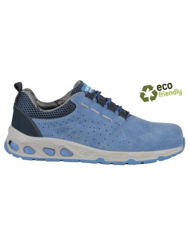 Zapato cofra eco friendly piel serraje y cordones color azul