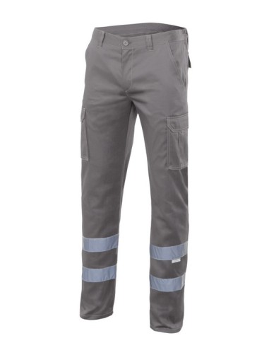 Pantalón stretch multibolsillos Velilla 103014S con cintas reflectantes EN 17353