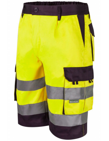 Bermuda Bicolor Multibolsillos de Alta Visibilidad EN ISO 20471 Clase 1 - Velilla 303004
 Pantalón corto