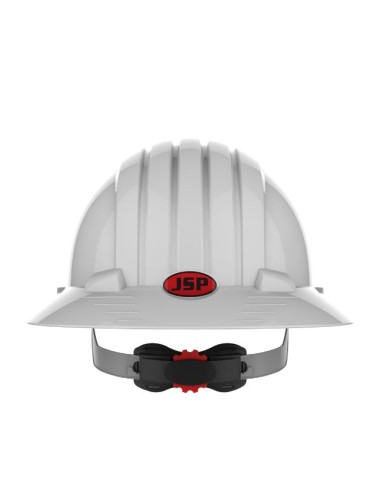 Casco de Seguridad Industrial HDPE con Normativa EN y ANSI - Arnés de 6 Puntos y Ajuste One Touch ala tipo americano