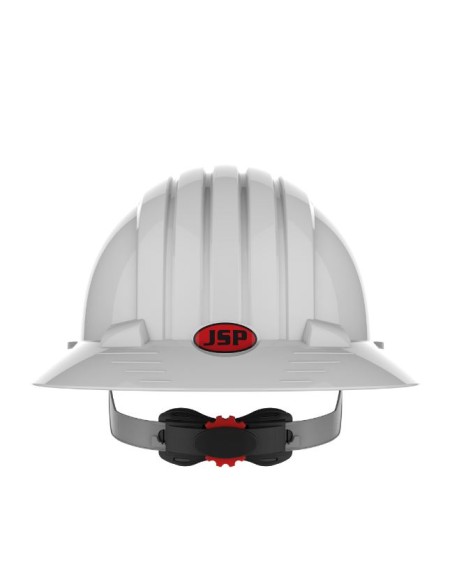 Casco de Seguridad Industrial HDPE con Normativa EN y ANSI - Arnés de 6 Puntos y Ajuste One Touch ala tipo americano