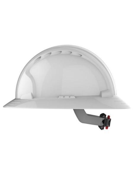 Casco de Seguridad Industrial HDPE con Normativa EN y ANSI - Arnés de 6 Puntos y Ajuste One Touch ala tipo americano