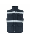 <img alt="Chaleco acolchado con cintas reflectantes y multibolsillos, normativa EN 17353">