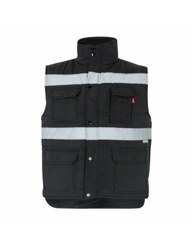Chaleco acolchado multibolsillos con cintas reflectantes EN 17353