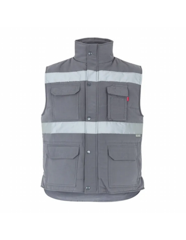 Chaleco acolchado multibolsillos con cintas reflectantes EN 17353