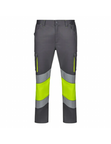 Pantalon a/v alta visivilidad con cinta reflectante segmentada tejido elastico para la máxima comodidad