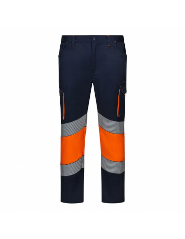Pantalón Stretch Bicolor con Cinta Reflectante Segmentada EN ISO 20471 Clase 1 - Velilla 303008S