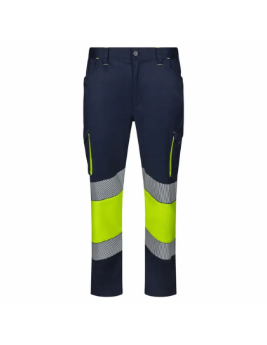 Pantalón Stretch Bicolor con Cinta Reflectante Segmentada EN ISO 20471 Clase 1 - Velilla 303008S