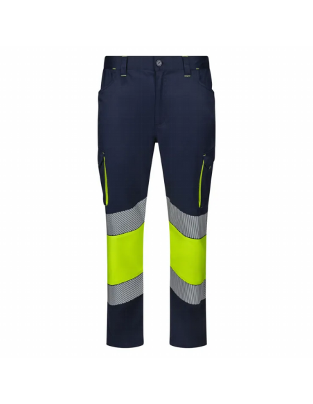 Pantalón Stretch Bicolor con Cinta Reflectante Segmentada EN ISO 20471 Clase 1 - Velilla 303008S