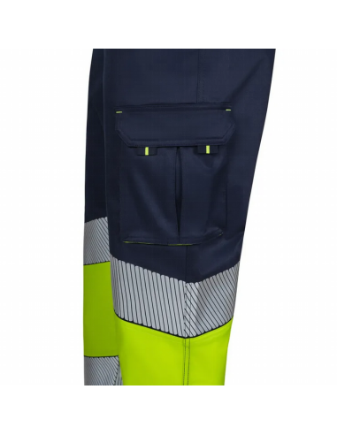 Pantalón Stretch Bicolor con Cinta Reflectante Segmentada EN ISO 20471 Clase 1 - Velilla 303008S