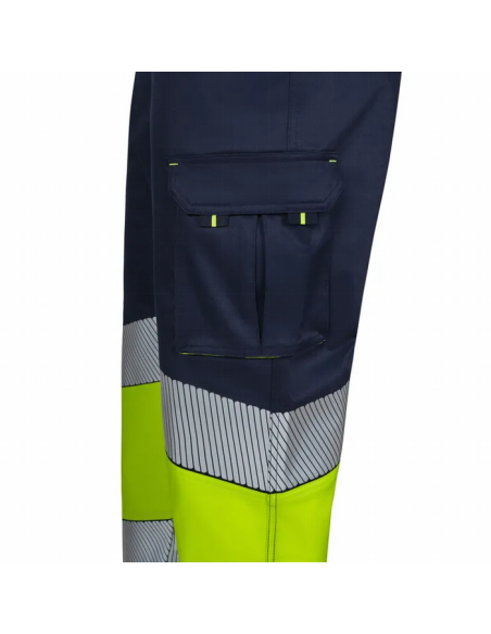 Pantalón Stretch Bicolor con Cinta Reflectante Segmentada EN ISO 20471 Clase 1 - Velilla 303008S