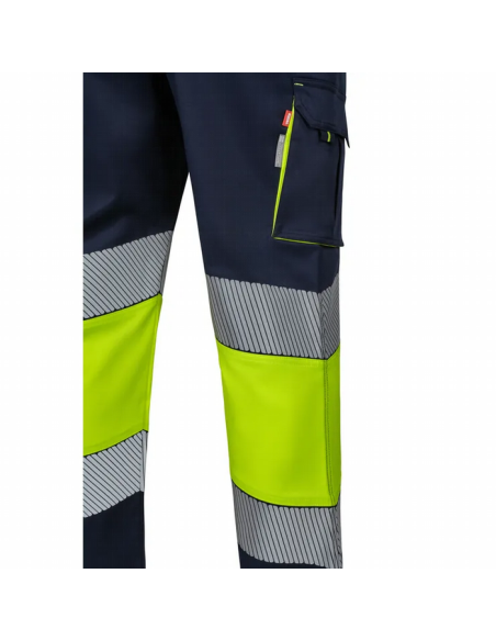 Pantalón Stretch Bicolor con Cinta Reflectante Segmentada EN ISO 20471 Clase 1 - Velilla 303008S