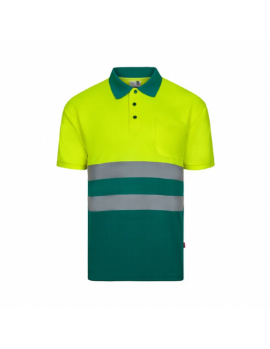 Polo Bicolor de Manga Corta de Alta Visibilidad EN ISO 20471 Clase 1 - Velilla 305504
