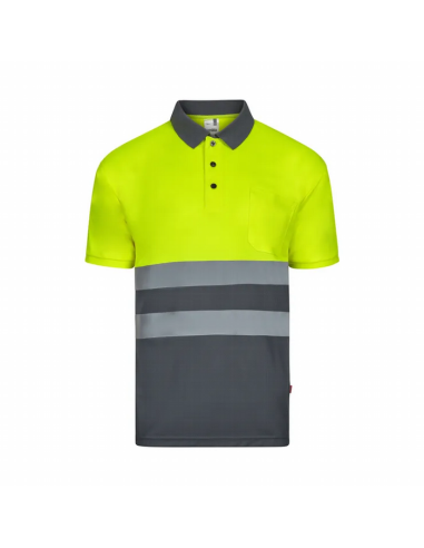 Polo Bicolor de Manga Corta de Alta Visibilidad EN ISO 20471 Clase 1 - Velilla 305504