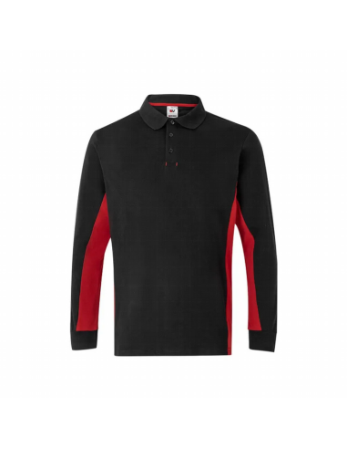 Polo Bicolor Manga Larga - Cuello y Puños de Canalé