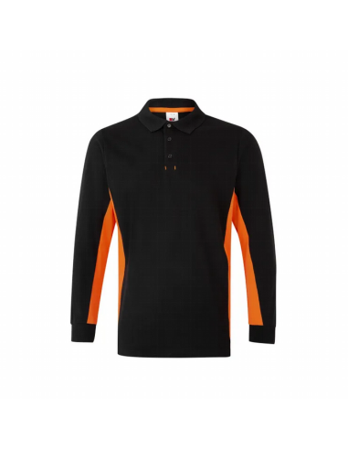 Polo Bicolor Manga Larga - Cuello y Puños de Canalé