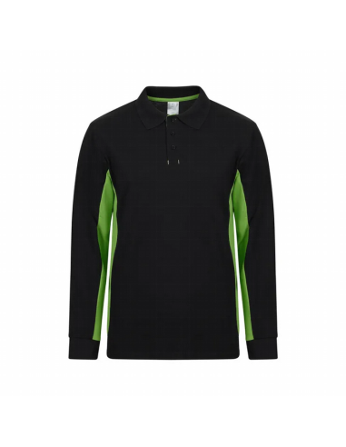 Polo Bicolor Manga Larga - Cuello y Puños de Canalé