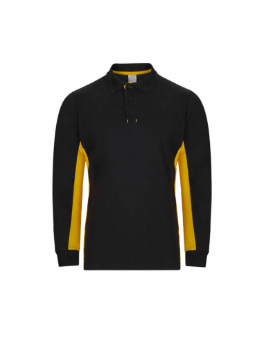 Polo Bicolor Manga Larga - Cuello y Puños de Canalé