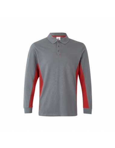 Polo Bicolor Manga Larga - Cuello y Puños de Canalé