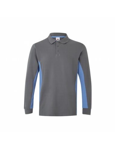 Polo Bicolor Manga Larga - Cuello y Puños de Canalé