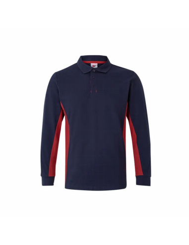 Polo Bicolor Manga Larga - Cuello y Puños de Canalé