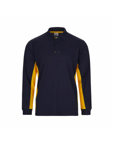 Polo Bicolor Manga Larga - Cuello y Puños de Canalé
