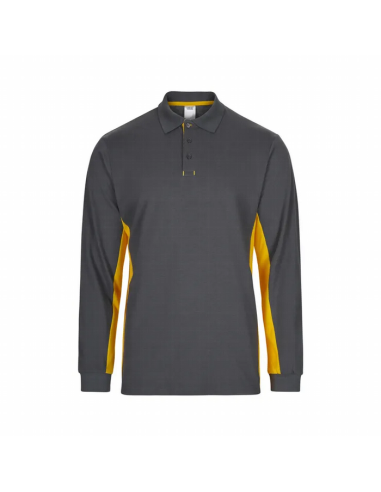 Polo Bicolor Manga Larga - Cuello y Puños de Canalé