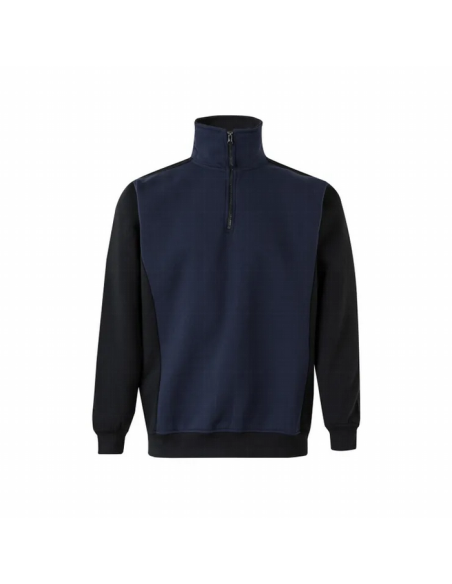 Sudadera Bicolor con Media Cremallera - Cuello Alto y Tratamiento Antipilling