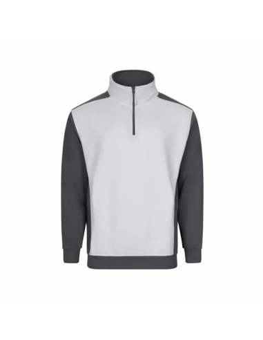 Sudadera Bicolor con Media Cremallera - Cuello Alto y Tratamiento Antipilling