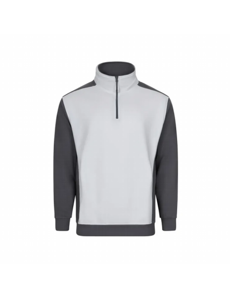 Sudadera Bicolor con Media Cremallera - Cuello Alto y Tratamiento Antipilling