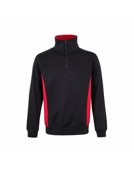 <img alt="Sudadera bicolor Velilla 105704 con media cremallera en varios colores" />