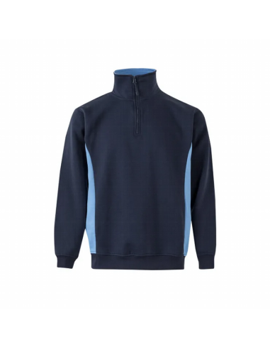 Sudadera Bicolor Velilla 105704 con media cremallera y tejido de felpa - Varias tallas y colores