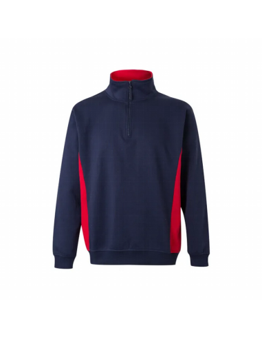 Sudadera Bicolor Velilla 105704 con media cremallera y tejido de felpa - Varias tallas y colores