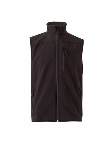 Chaleco soft shell con forro polar y tres bolsillos