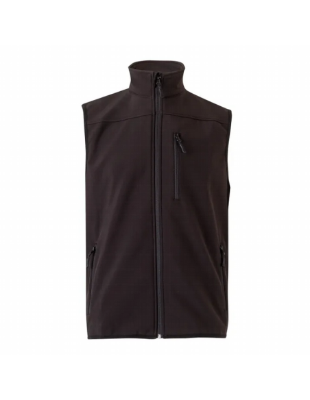 Chaleco soft shell con forro polar y tres bolsillos