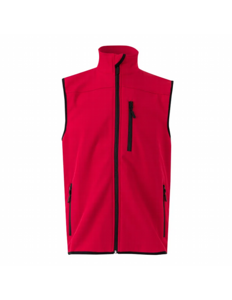 Chaleco soft shell con forro polar y tres bolsillos