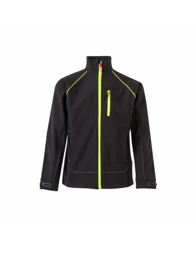 <img alt="Cazadora soft shell bicolor con cierre estanco y forro polar">