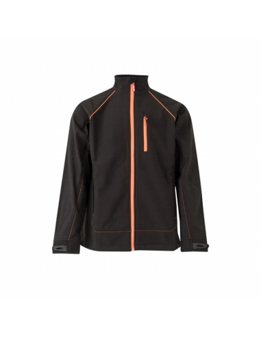 Cazadora soft shell bicolor con cierre estanco y forro polar