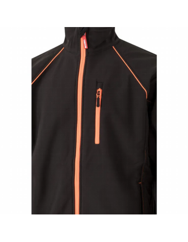 Cazadora soft shell bicolor con cierre estanco y forro polar
