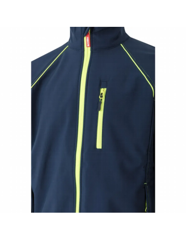 Cazadora soft shell bicolor con cierre estanco y forro polar