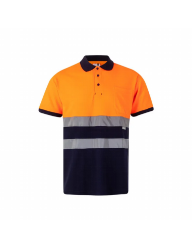 Polo de Algodón Bicolor de Manga Corta de Alta Visibilidad EN ISO 20471 Clase 1 - Velilla 305513