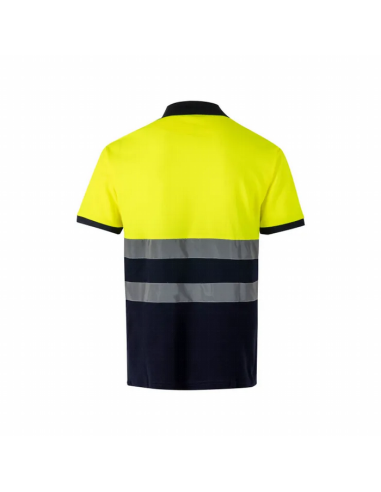 Polo de Algodón Bicolor de Manga Corta de Alta Visibilidad EN ISO 20471 Clase 1 - Velilla 305513