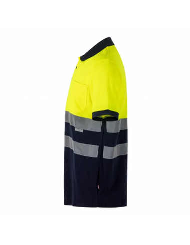 Polo de Algodón Bicolor de Manga Corta de Alta Visibilidad EN ISO 20471 Clase 1 - Velilla 305513