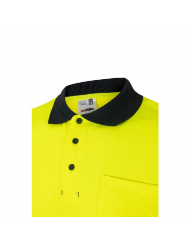 Polo de Algodón Bicolor de Manga Corta de Alta Visibilidad EN ISO 20471 Clase 1 - Velilla 305513