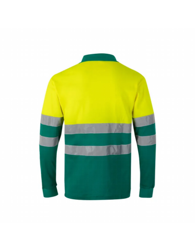 Polo de Algodón Bicolor de Manga Larga de Alta Visibilidad EN ISO 20471 Clase 1 - Velilla 305515
