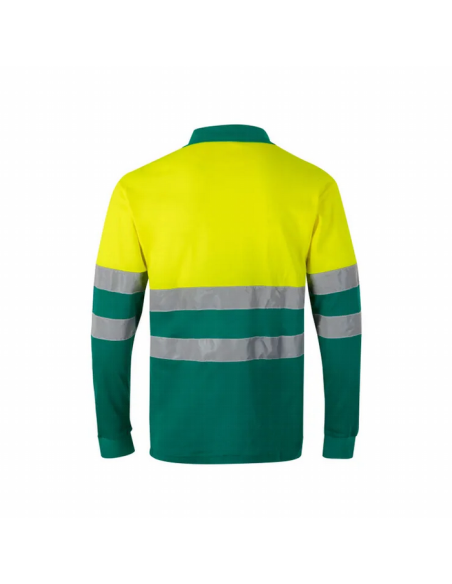 Polo de Algodón Bicolor de Manga Larga de Alta Visibilidad EN ISO 20471 Clase 1 - Velilla 305515