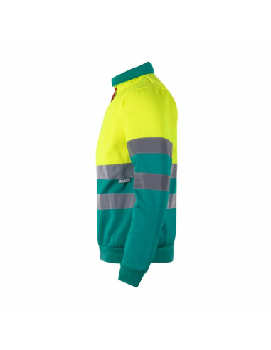 Sudadera bicolor alta visibilidad con media cremallera - 305701 - EN ISO 20471 Clase 1