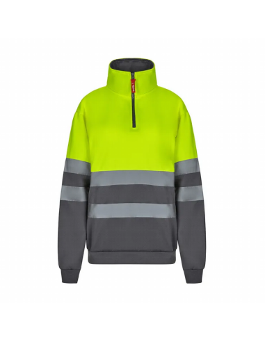 Sudadera bicolor alta visibilidad con media cremallera - 305701 - EN ISO 20471 Clase 1