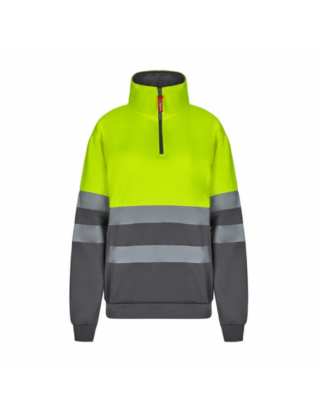 Sudadera bicolor alta visibilidad con media cremallera - 305701 - EN ISO 20471 Clase 1